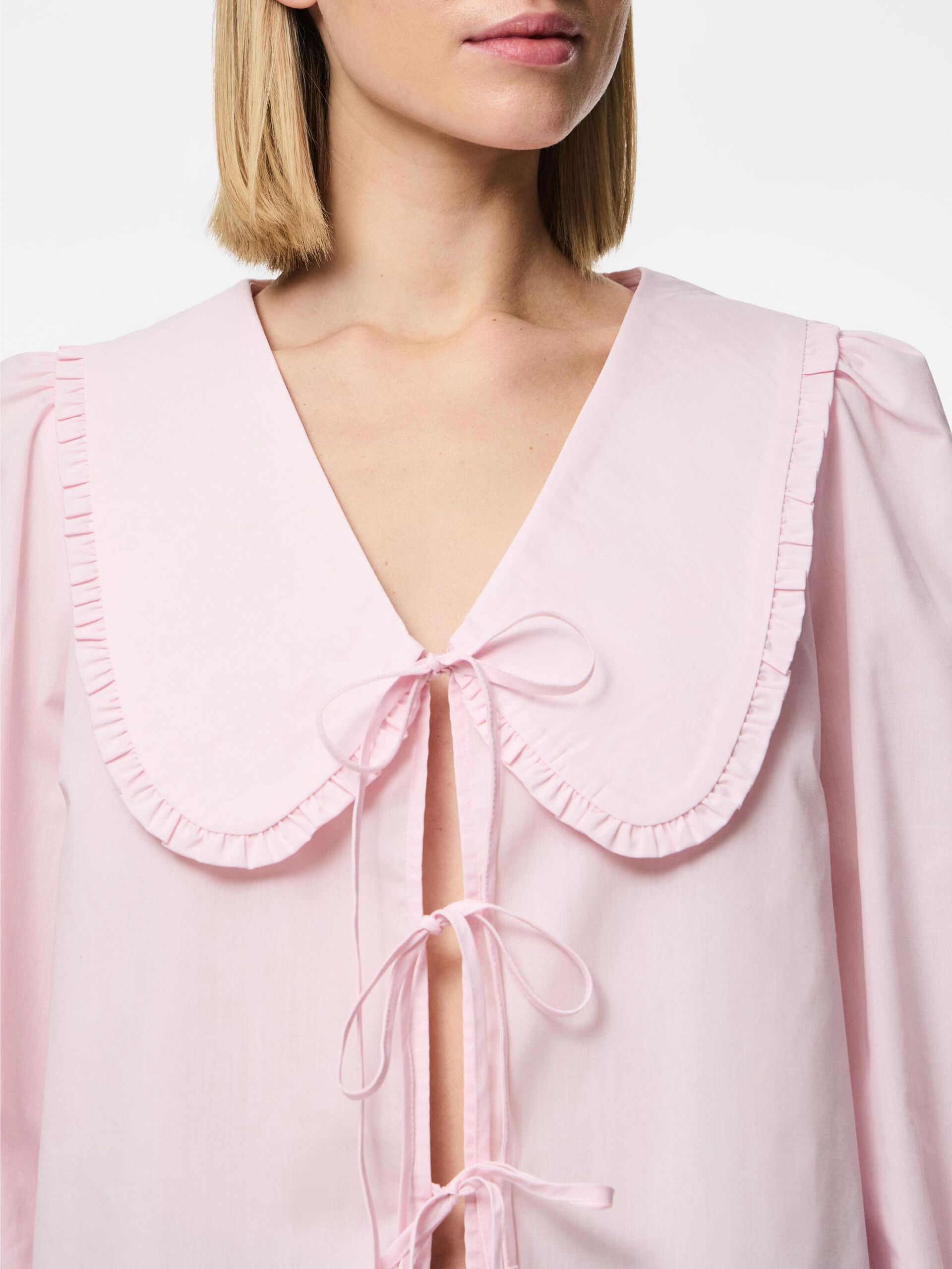 Carousel image - PCAGNES TIE LONG SLEEVED TOP, Pink-A-Boo | 4