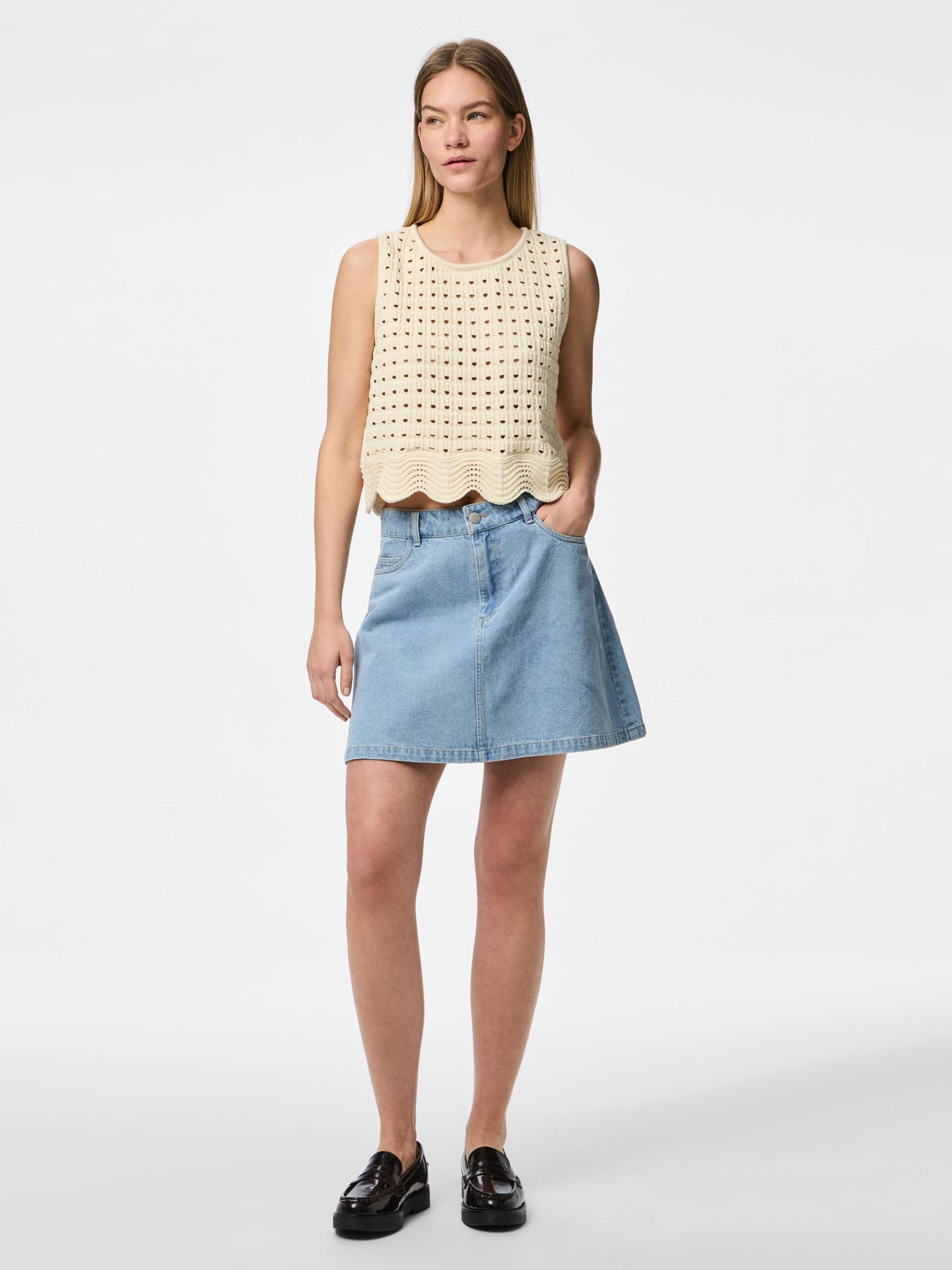Carousel image - PCABBI MINI DENIM SKIRT, Light Blue Denim | 3