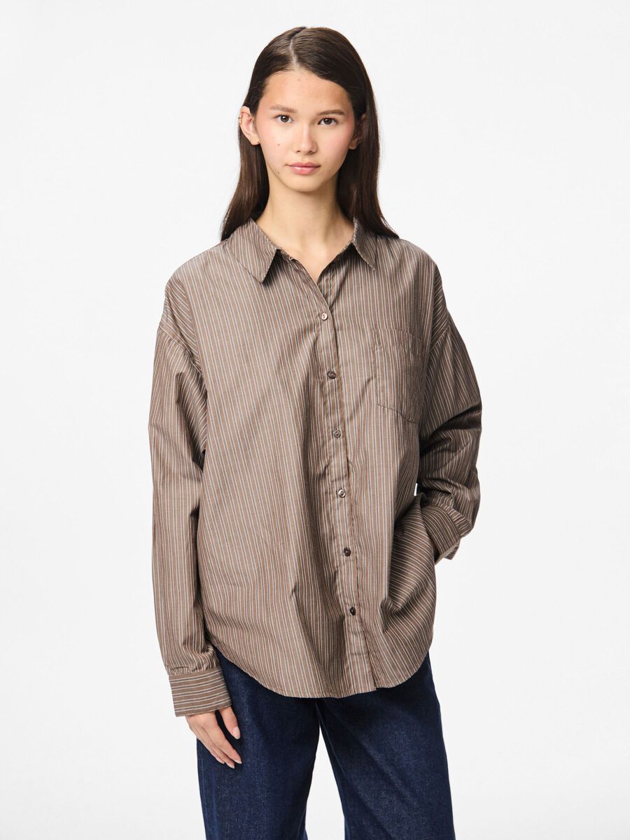 Carousel image - PCEMMY LOOSE SHIRT, Chicory Coffee | 1