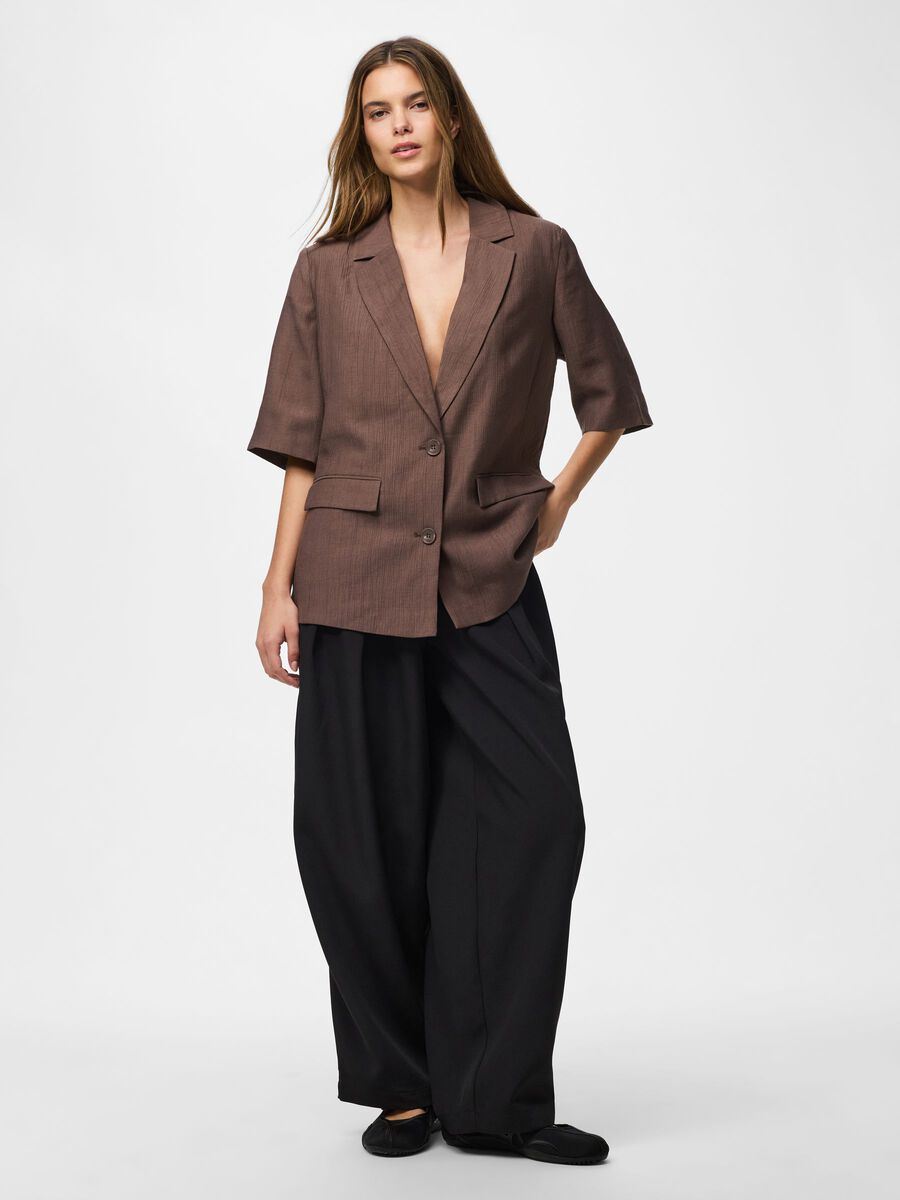 Carousel image - PCGERRY 2/4 SLEEVED BLAZER, Coffee Quartz | 5