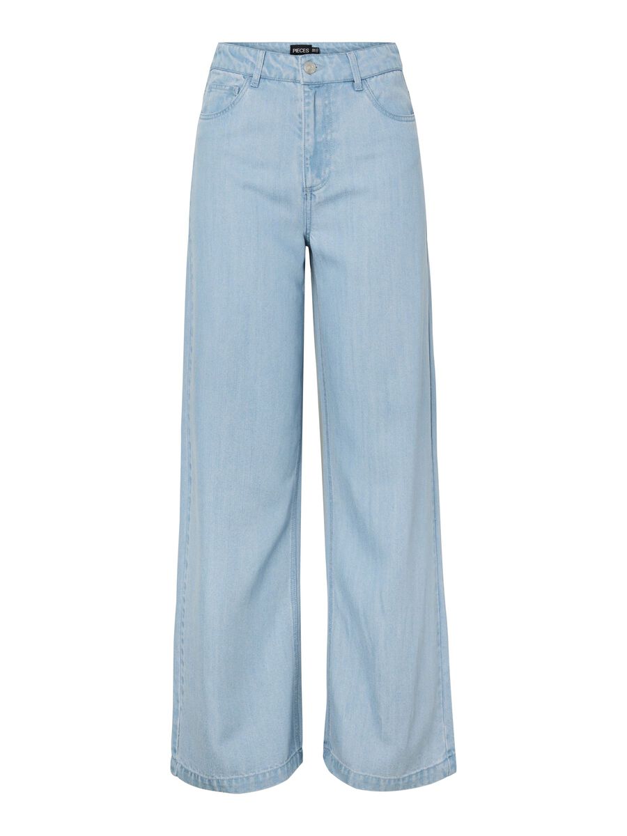 Carousel image - PCSMIDI MW WIDE FIT JEANS, Light Blue Denim | 6