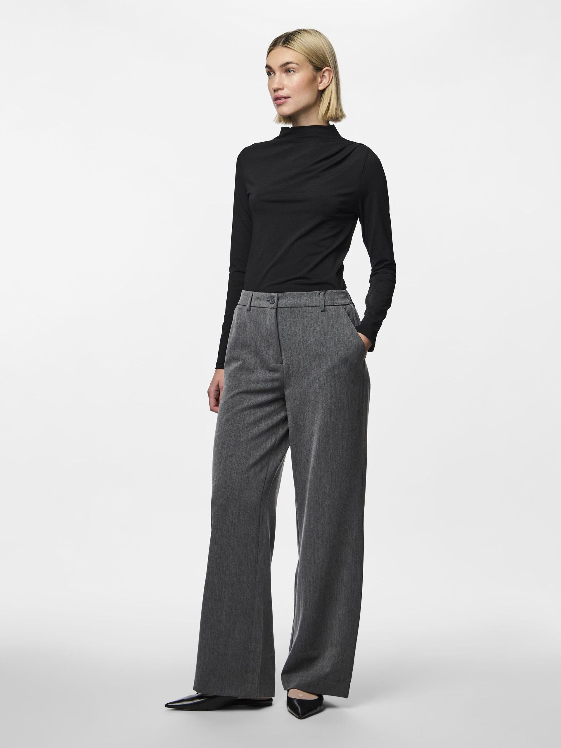 Carousel image - PCMADISON LONG SLEEVED TOP, Black | 3
