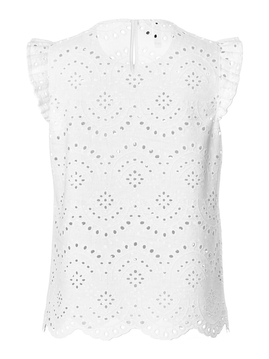 Product carousel image - PCVILDE RUFFLE DETAIL TOP, Bright White | 2