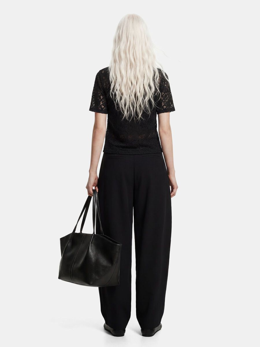 Product carousel image - PCHAZEL LACE T-SHIRT, Black | 2