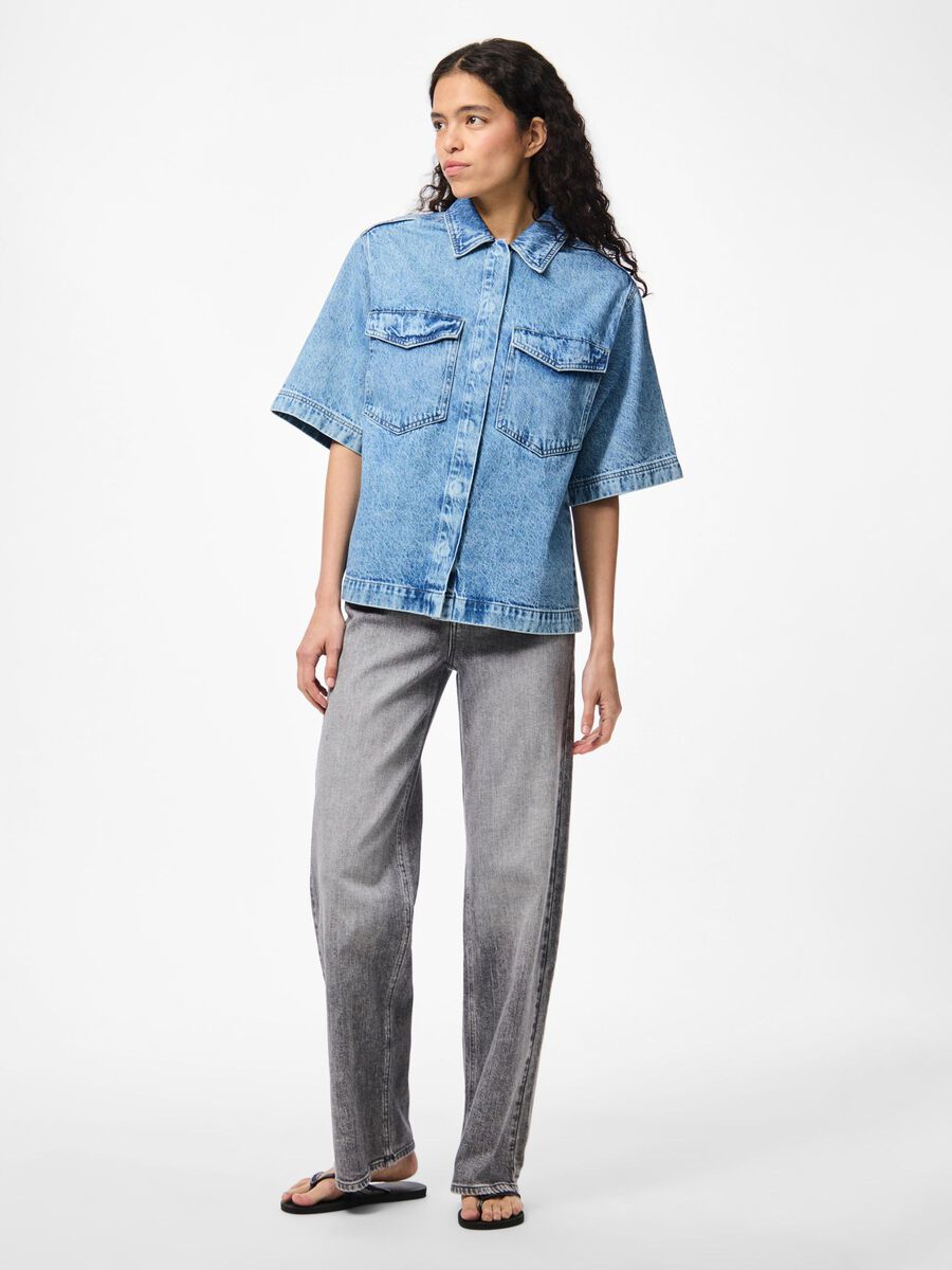 Product carousel image - PCJULIET DENIM SHIRT, Medium Blue Denim | 1