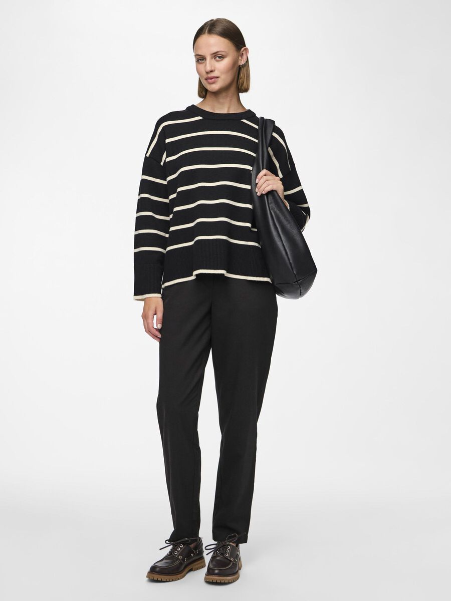 Carousel image - PCMATHILDE KNITTED JUMPER, Black | 5