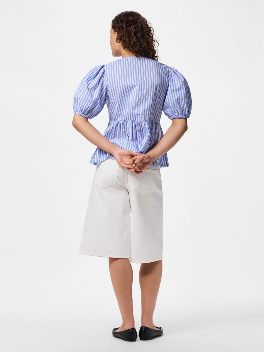 Product carousel image - PCJOLLY TIE PUFF SLEEVED TOP, Hydrangea | 2