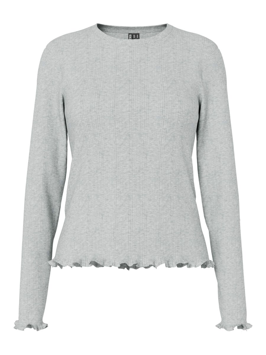Carousel image - PCMARIE TOP &Agrave; MANCHES LONGUES, Light Grey Melange | 5