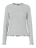 Product image thumbnail - PCMARIE TOP &Agrave; MANCHES LONGUES, Light Grey Melange | 5