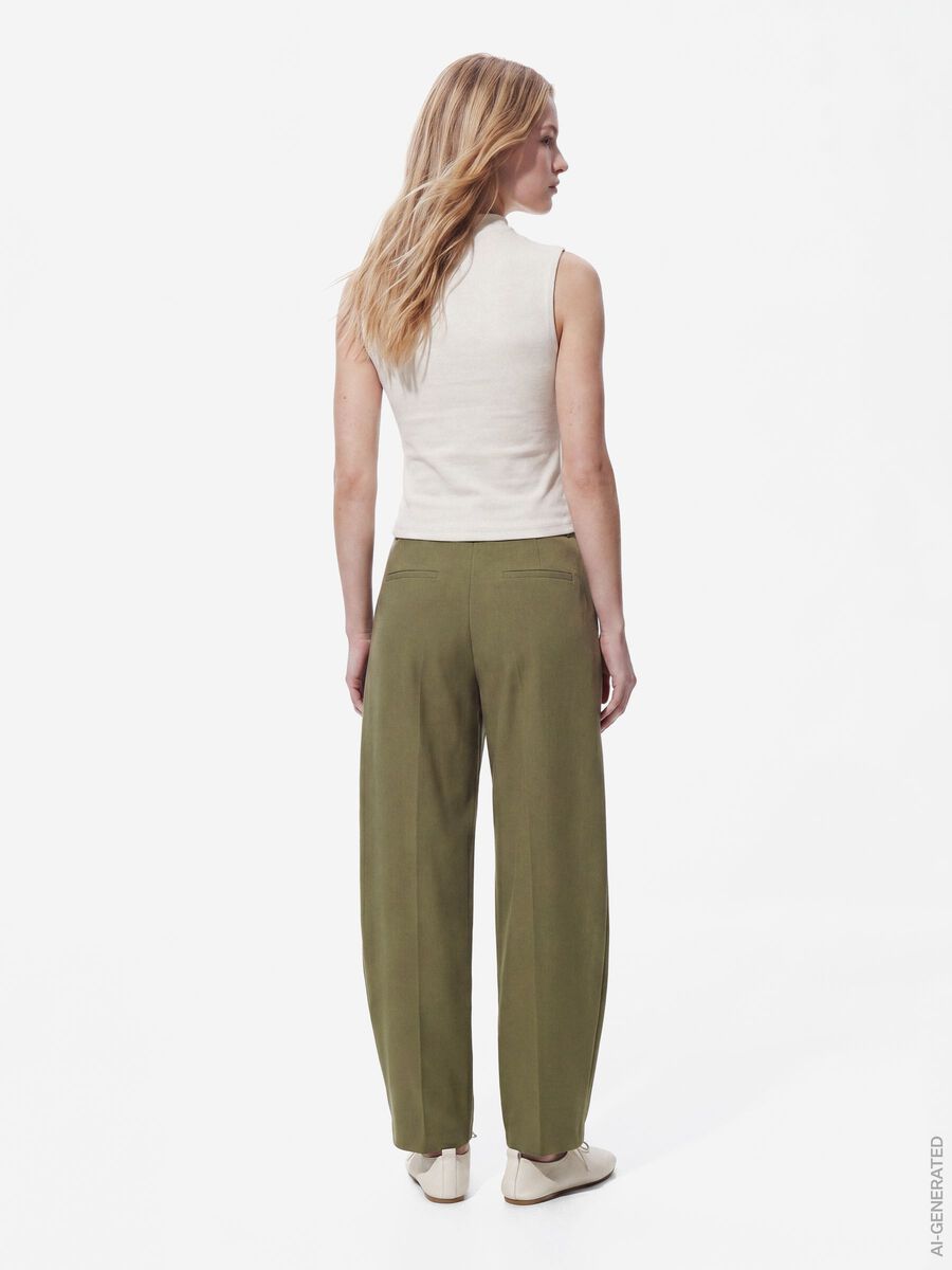 Carousel image - PCBOSELLA MW BARREL BROEK, Sphagnum | 2