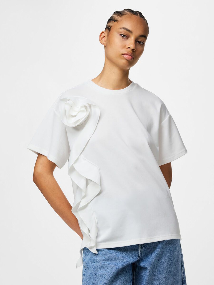 Product carousel image - PCSKYLAR ROSE T-SHIRT, Bright White | 1