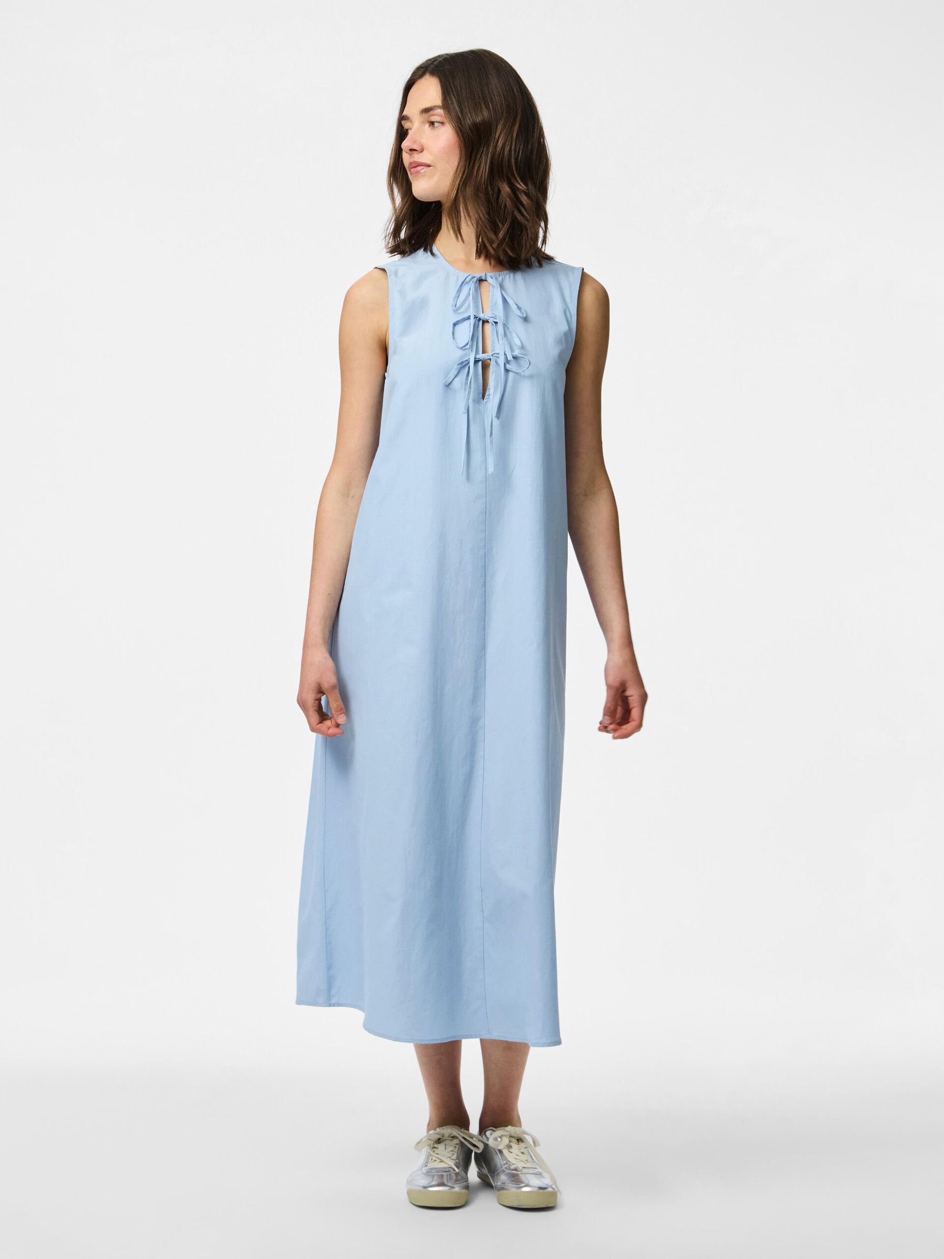 Carousel image - PCJENNA REVERSESIBLE TIE MIDI DRESS, Cashmere Blue | 4