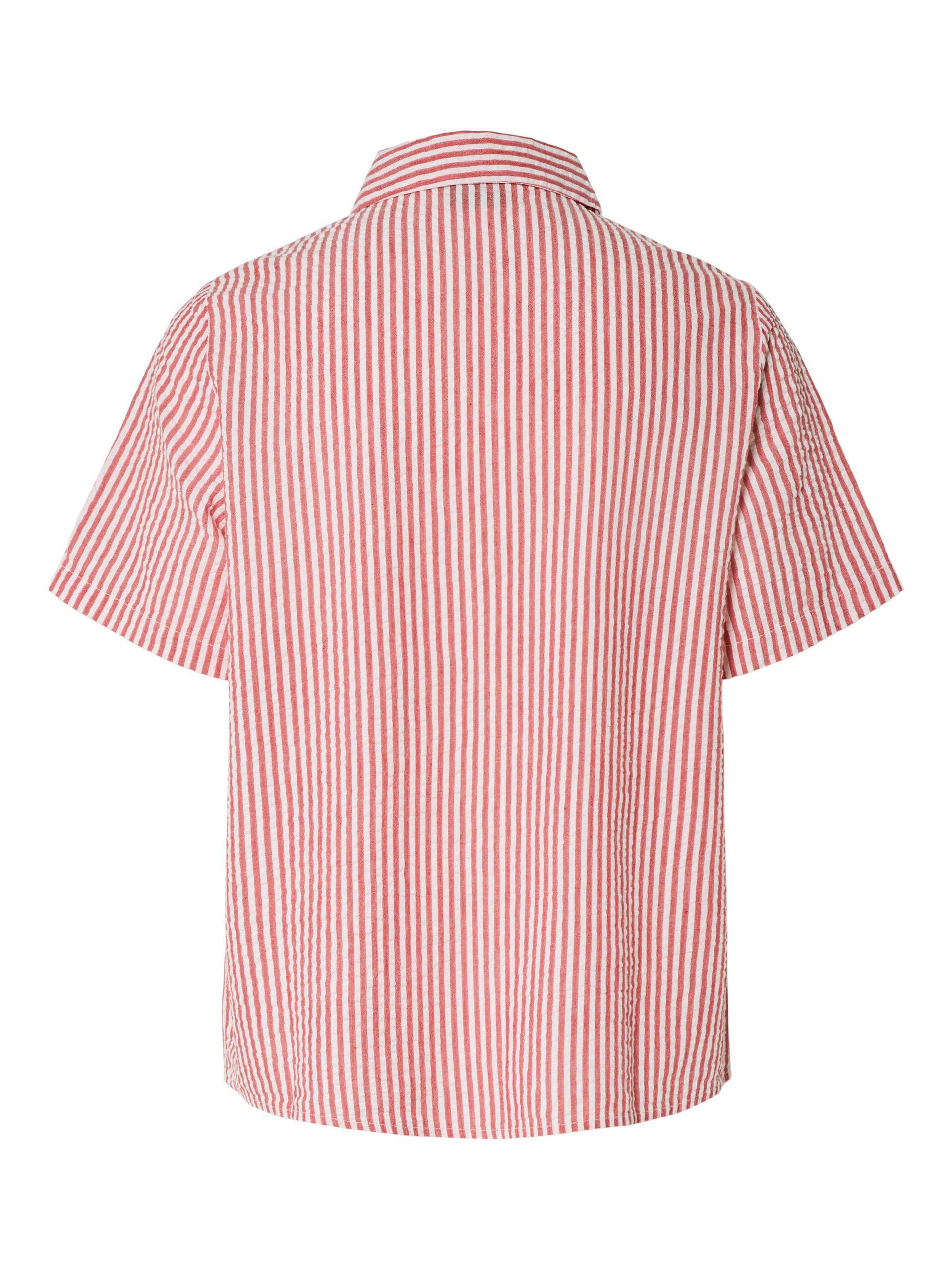 Carousel image - PCSALLY SEERSUCKER SHORT SLEEVED SHIRT, Goji Berry | 8
