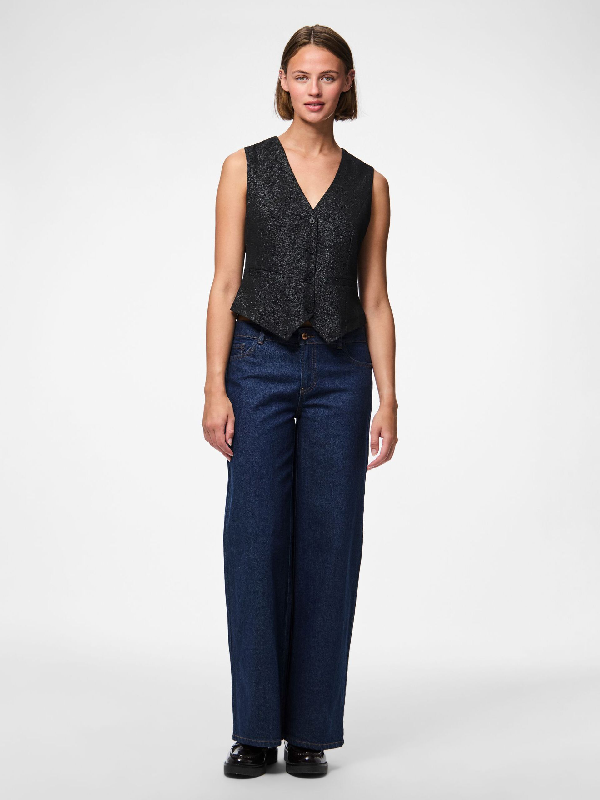 Carousel image - PCBOSELLA GLITTER WAISTCOAT, Black | 3