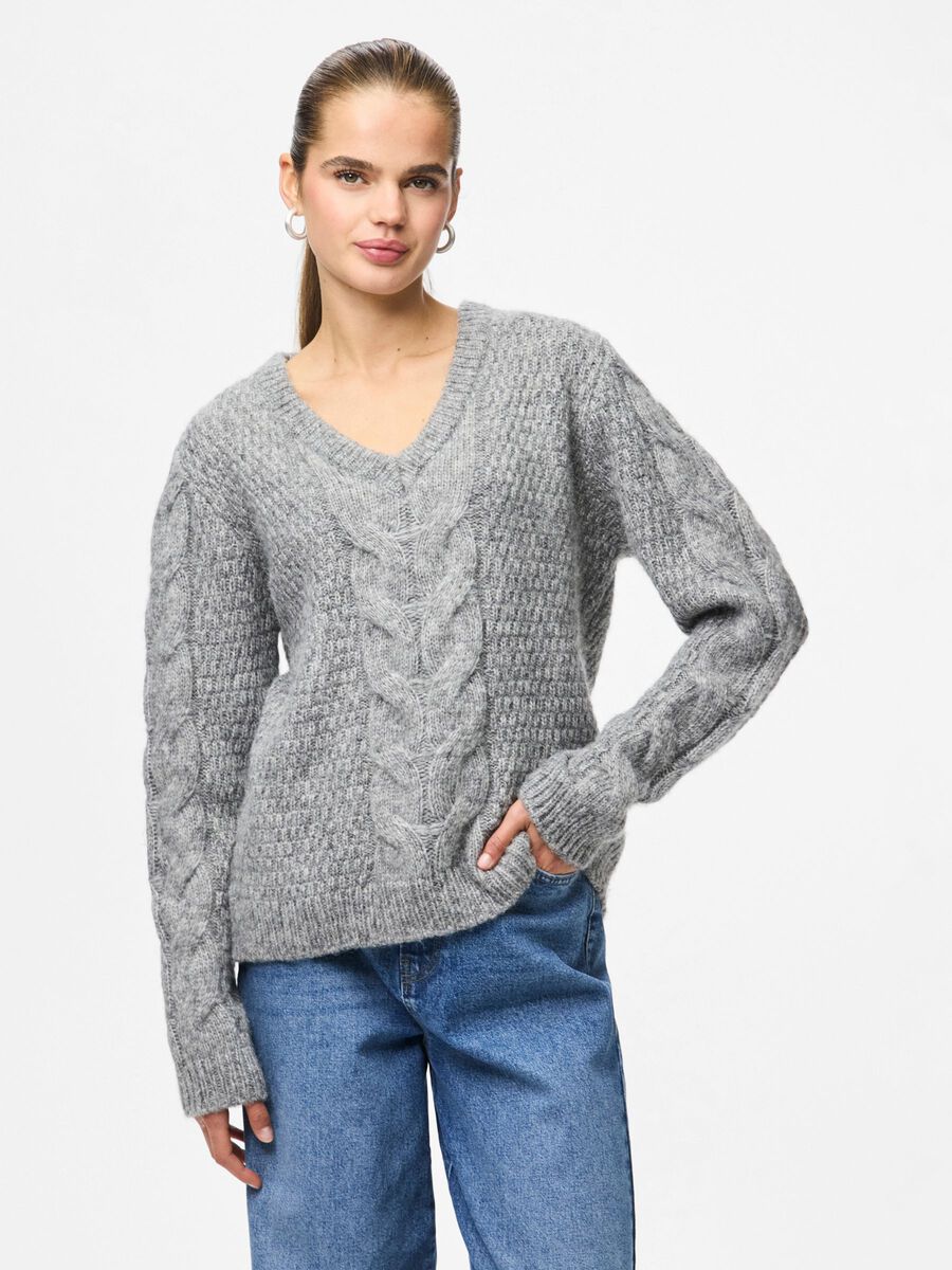 Carousel image - PCNINA PULLOVER, Medium Grey Melange | 1
