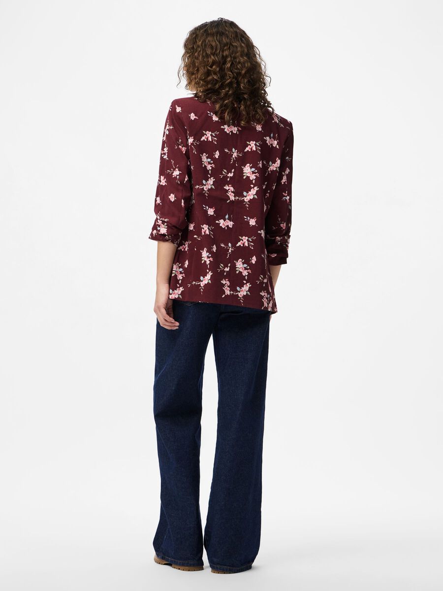 Carousel image - PCBOSELLA 3/4 PRINTED BLAZER, Tawny Port | 2