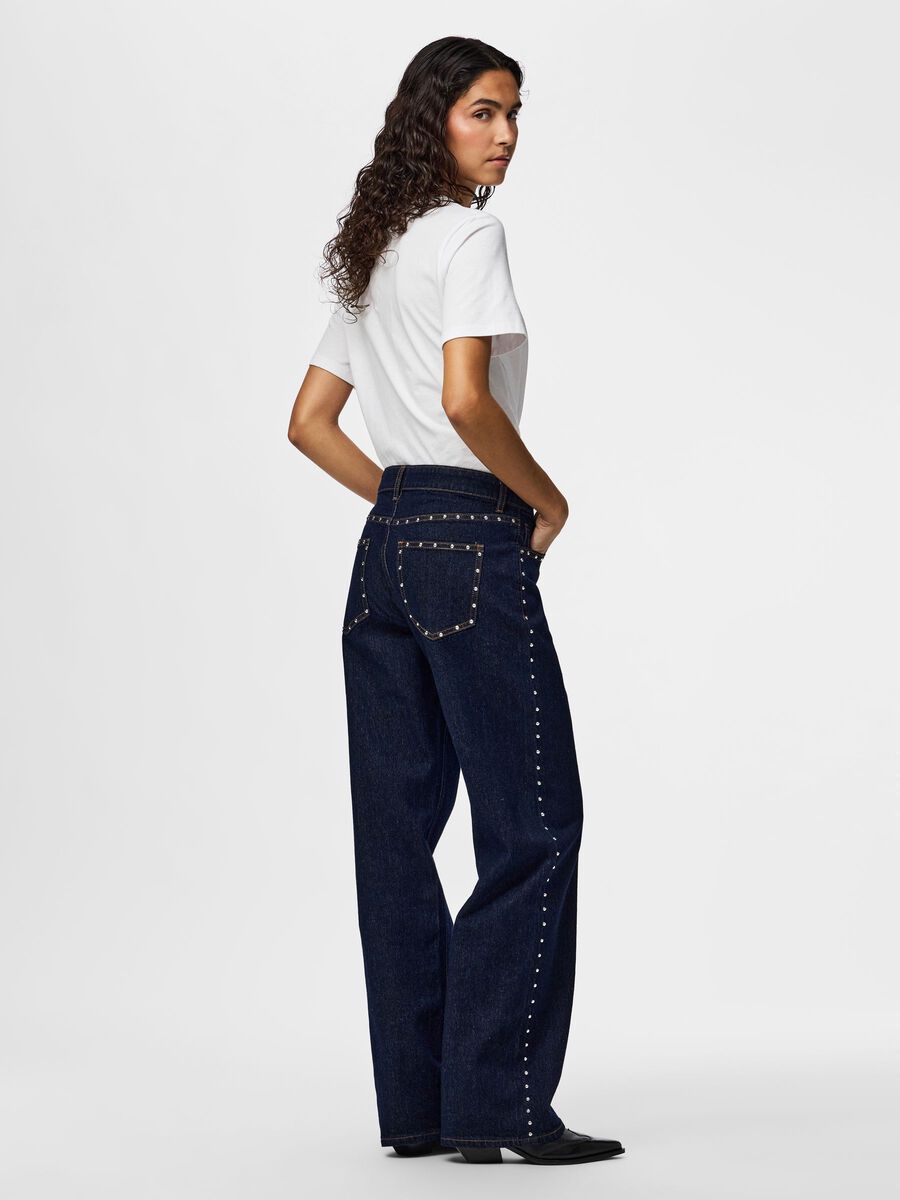 Product carousel image - PCKARLA MW  WIDE FIT JEANS, Dark Blue Denim | 2