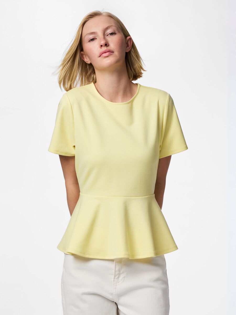 Product carousel image - PCALISA PEPLUM BLOUSE, French Vanilla | 1