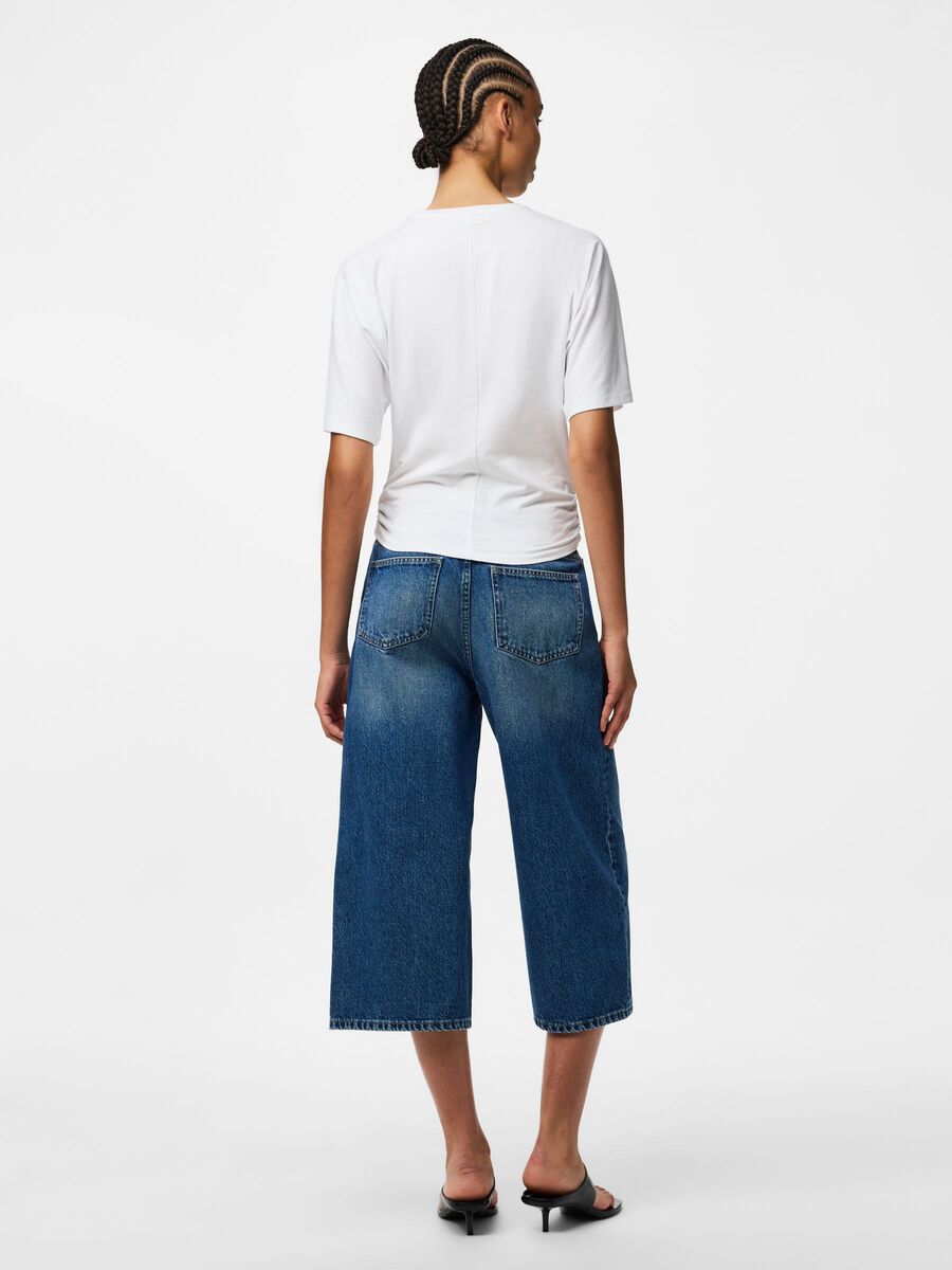 Product carousel image - PCKATE MW CULOTTE  WIDE FIT JEANS, Medium Blue Denim | 2