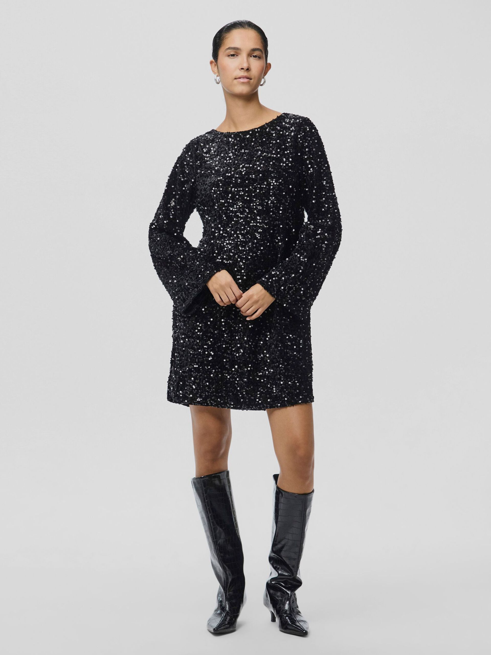 Carousel image - PCKAM SEQUIN MINI DRESS, Black | 3