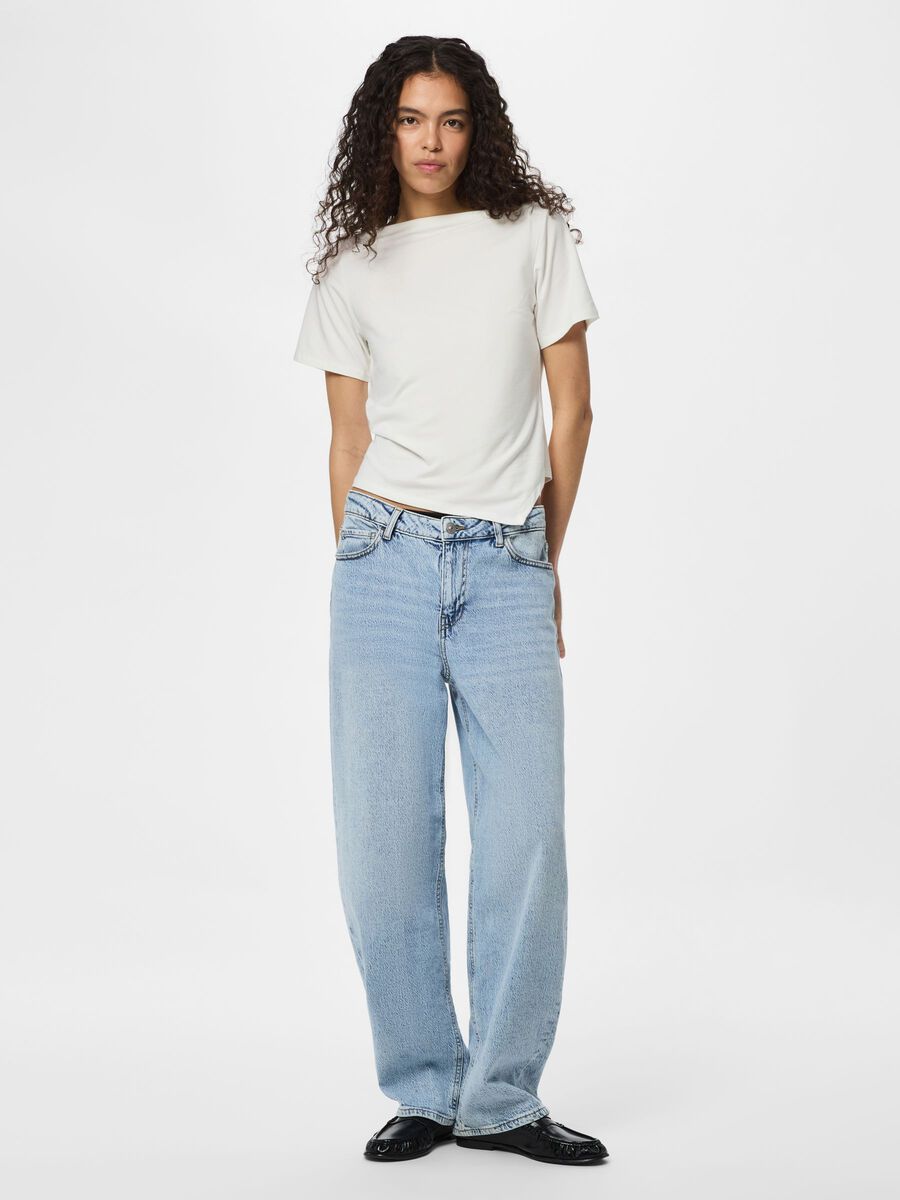 Carousel image - PCSIRENE DRAPERT T-SKJORTE, Cloud Dancer | 3