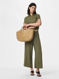 Product image thumbnail - PCPIA LINEN BLEND CULOTTES, Deep Lichen Green | 5