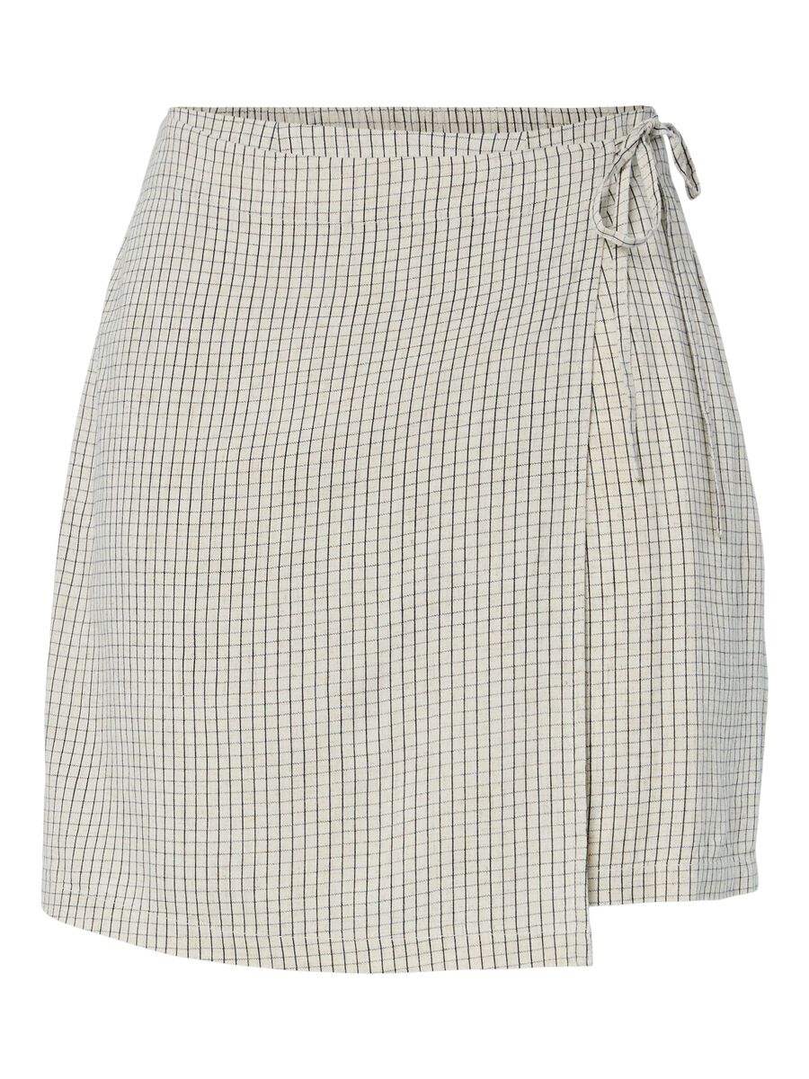 Carousel image - PCPIA MINI LINEN BLEND WRAP SKIRT, Birch | 6