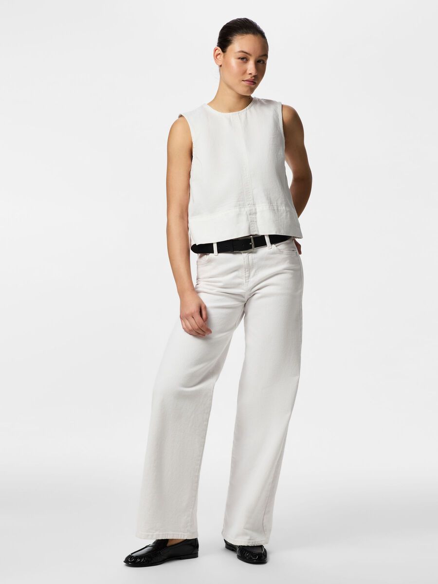 Carousel image - PCSKY DENIM TOP, Bright White | 3