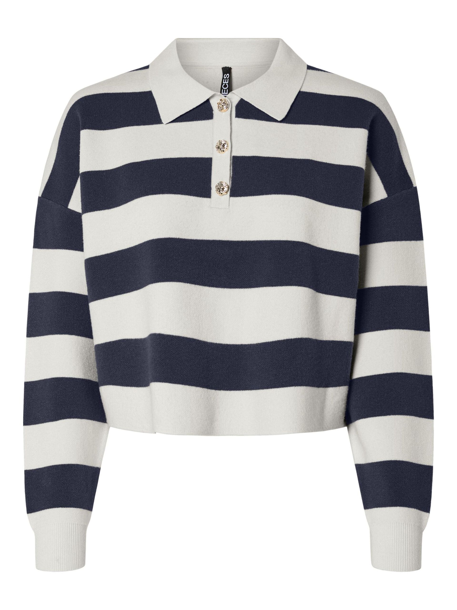 Carousel image - PCJASSY KNITTED POLO SHIRT, Maritime Blue | 5