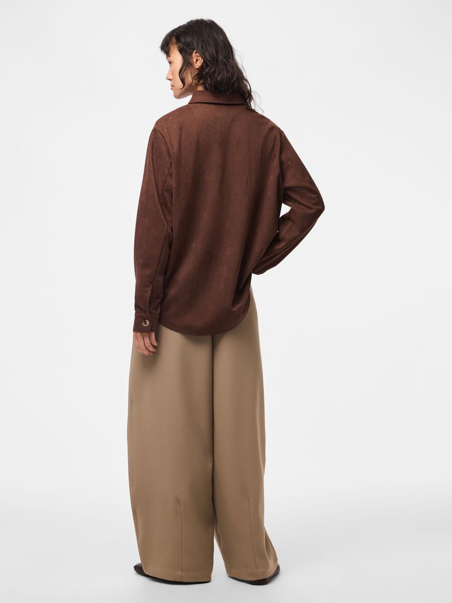 Product carousel image 2 PCRAKEL BRUSHED  SHACKET, Chicory Coffee