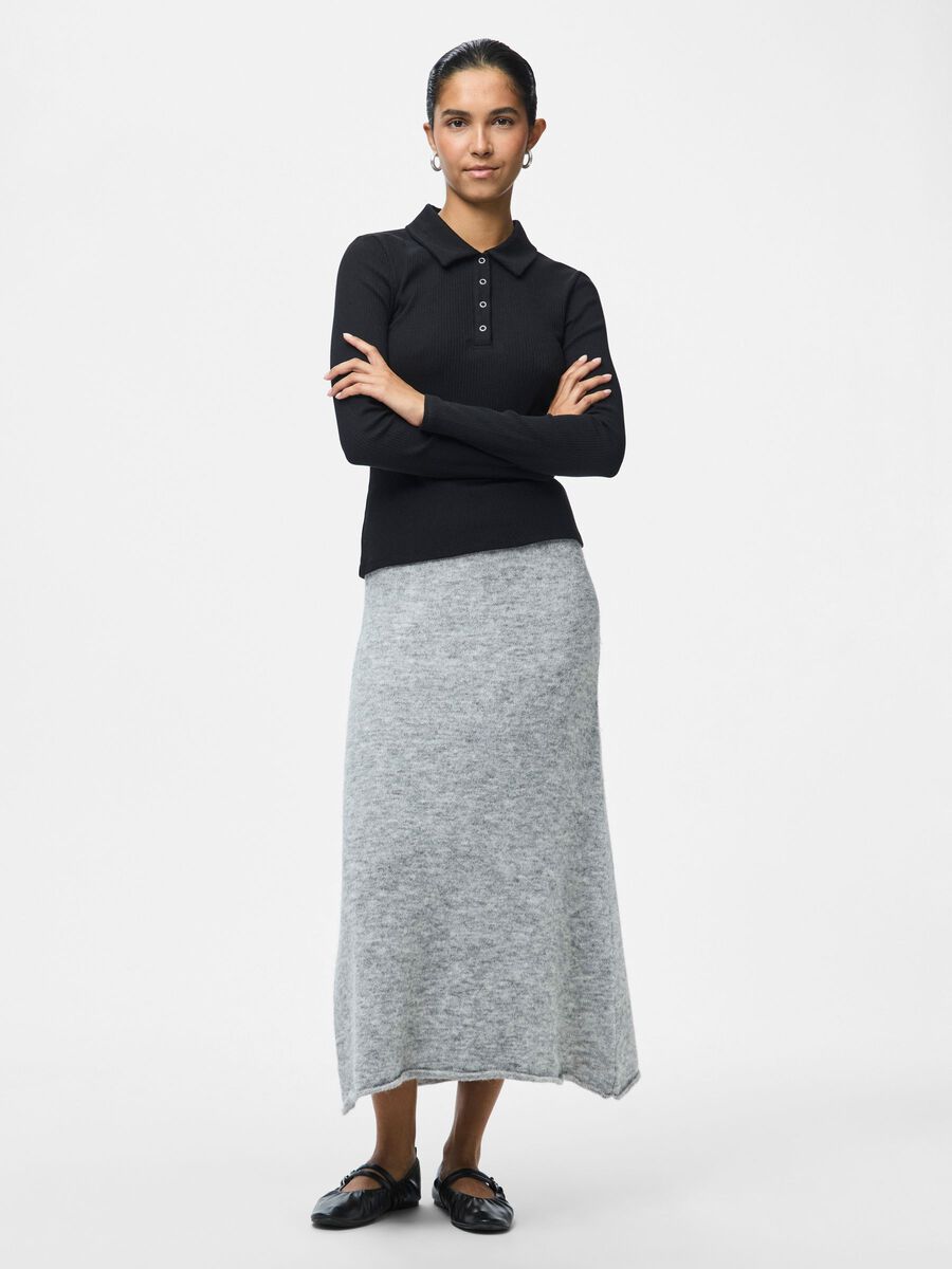 Carousel image - DZIANINOWA SPÓDNICA, Medium Grey Melange | 3