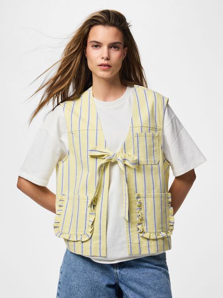 Pieces PCBILLO TIE  DENIM VEST, French Vanilla, highres - 17164650_FrenchVanilla_1262520_003.jpg