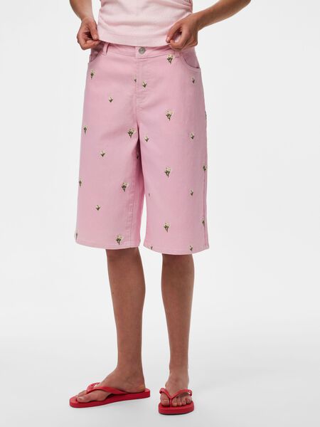 Pieces PCFLORA MW BESTICKTE LONG JEANSSHORTS, Roseate Spoonbill, highres - 17168778_RoseateSpoonbill_1321558_003.jpg