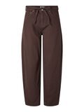 Product image thumbnail - PCFENNA MW TIE BARREL FIT JEANS, Hot Fudge | 6