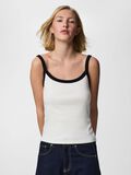 Product image thumbnail - PCMAY RIBBED STRAP TOP, Bright White | 1