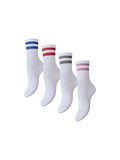 Product image thumbnail - PCCALLY LUREX STRIPE 4 PACK  SOCKS, Bright White | 3