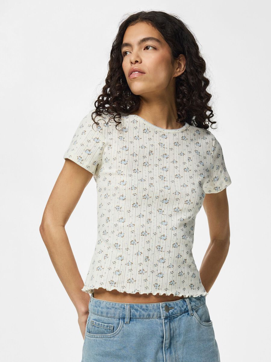 Product carousel image - PCMYA - POINTELLE T-SHIRT, Cloud Dancer | 1