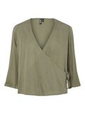 Product image thumbnail - PCPIA 3/4  WRAP BLOUSE, Deep Lichen Green | 1