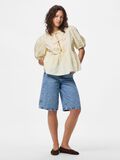 Product image thumbnail - PCJOLLY TIE PUFF SLEEVED TOP, French Vanilla | 3