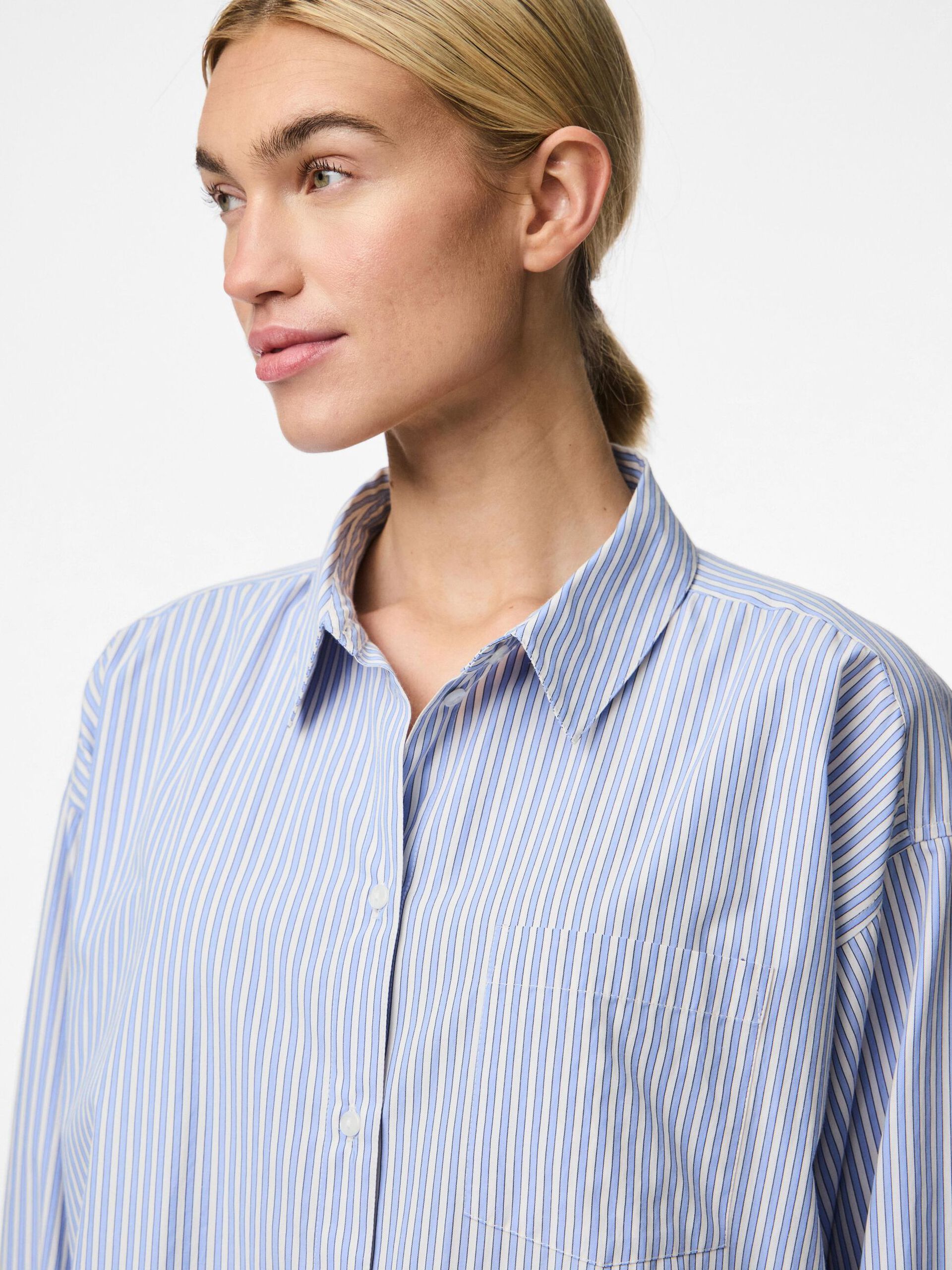 Carousel image - PCFEMME STRIPETE SKJORTE, Nautical Blue | 4