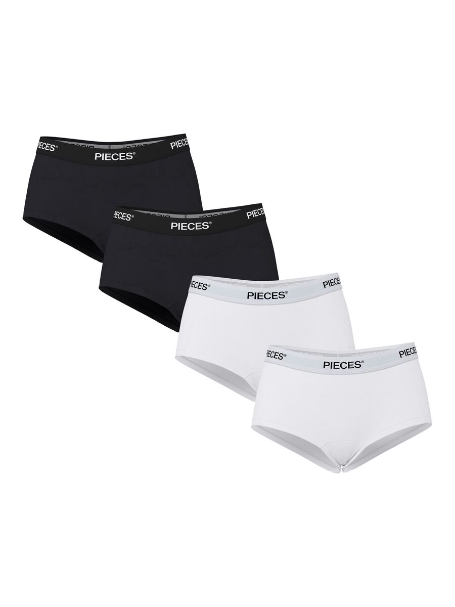 Product carousel image 1 PCLOGO LADY 4ER-PACK BOXERSHORTS, Black