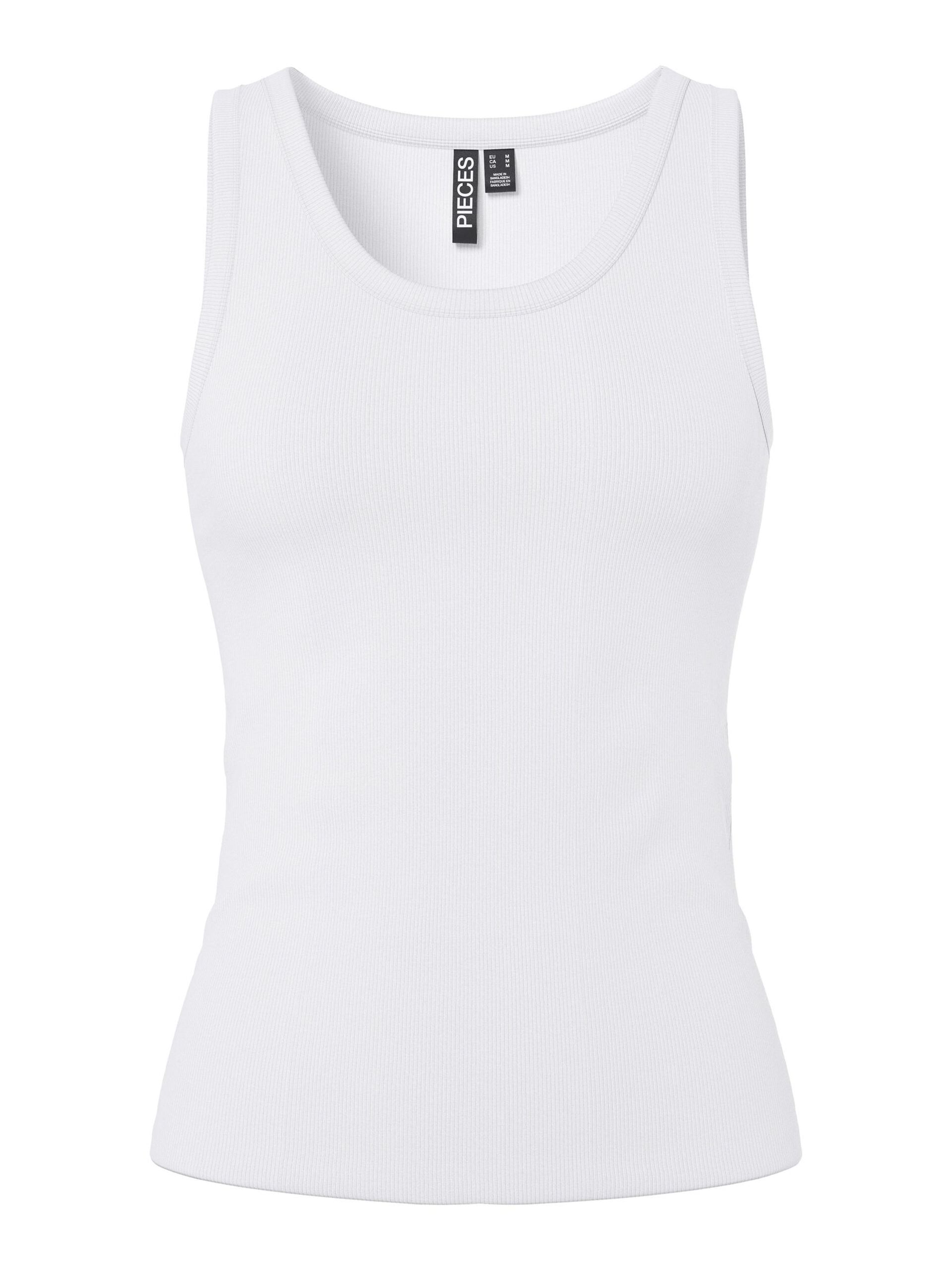 Carousel image - PCMAY RIBBED TANK TOP, Bright White | 5