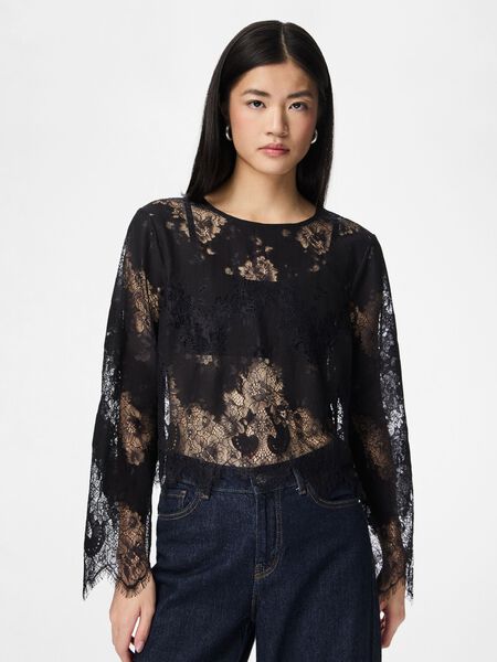 Pieces PCRINNE - DENTELLE TOP &Agrave; MANCHES LONGUES, Black, highres - 17167013_Black_003.jpg