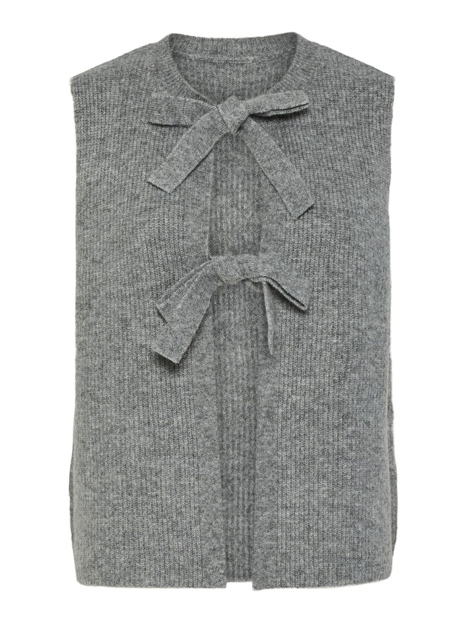 Carousel image - PCSILLY KNITTED VEST, Medium Grey Melange | 7