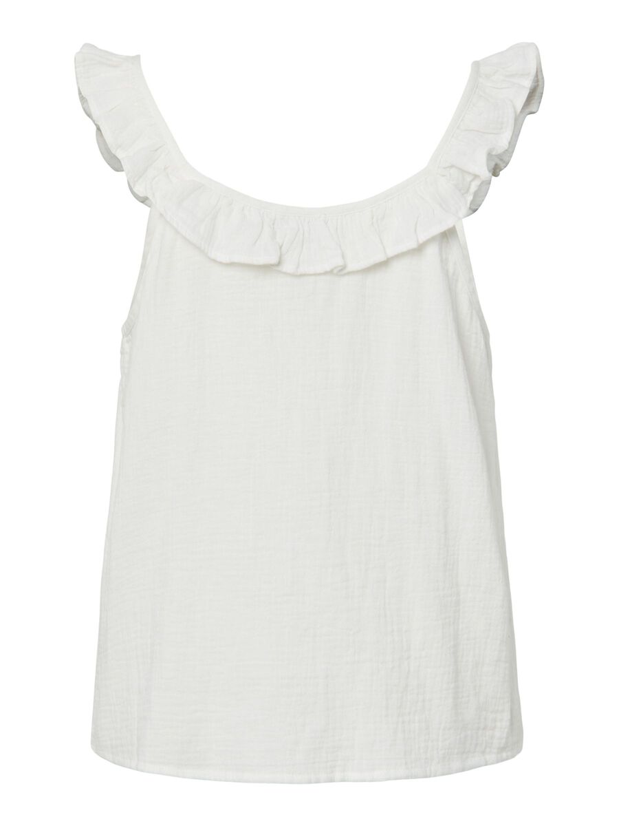 Carousel image - PCSASTINA MUSSELIN SLEEVELESS TOP, Cloud Dancer | 7