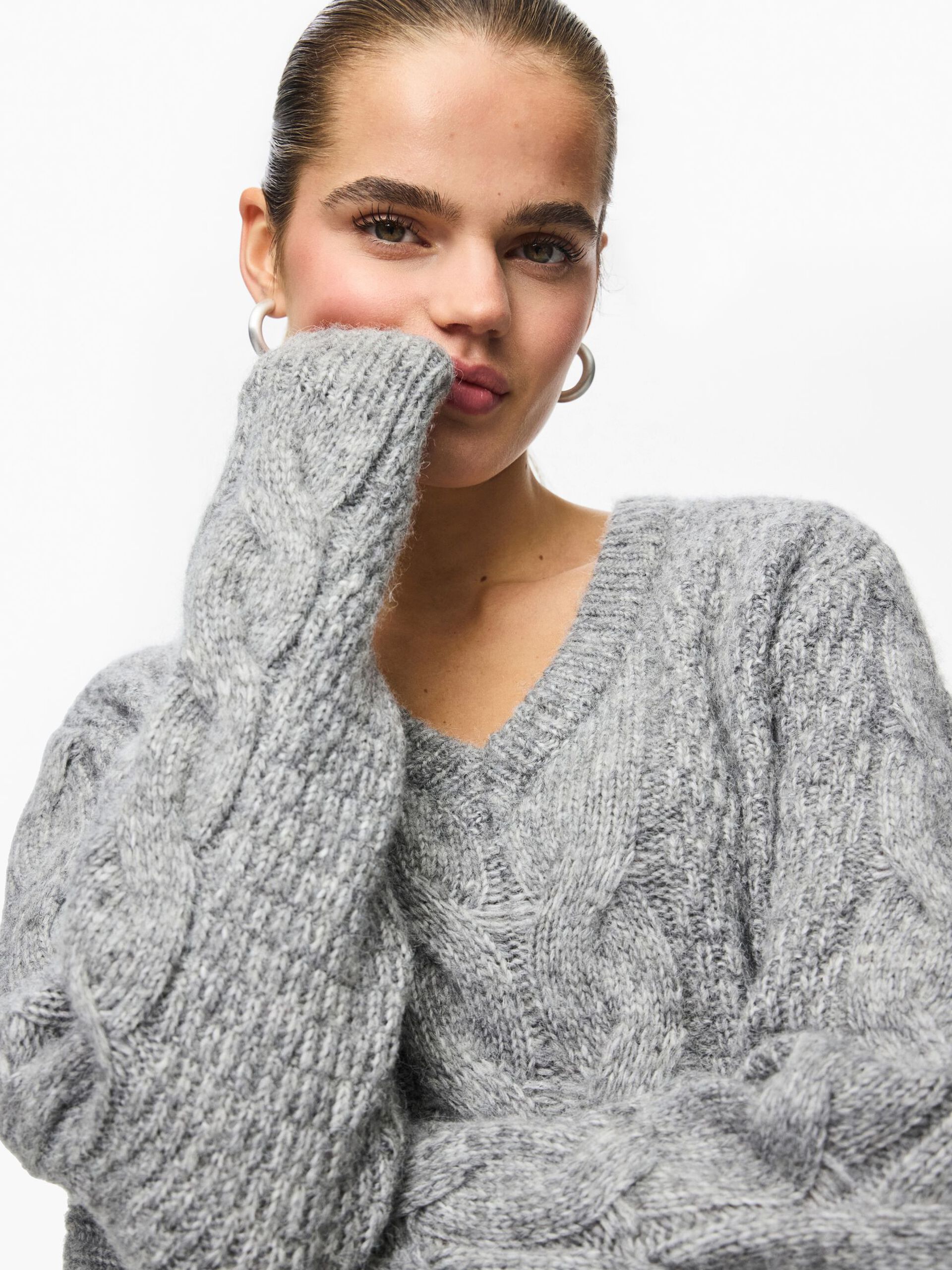 Carousel image - PCNINA PULLOVER, Medium Grey Melange | 4