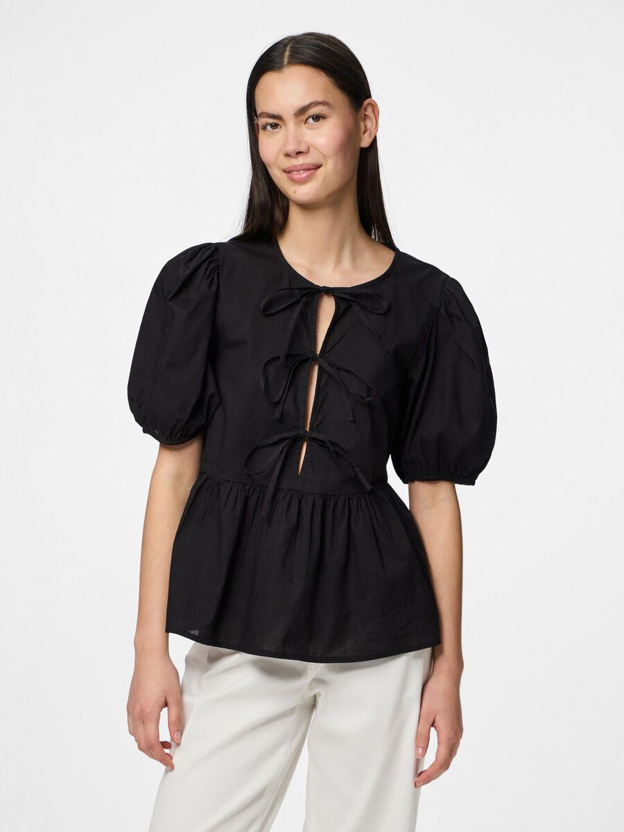 Carousel image - PCJOLLY STRIK TOP MET POFMOUWEN, Black | 1