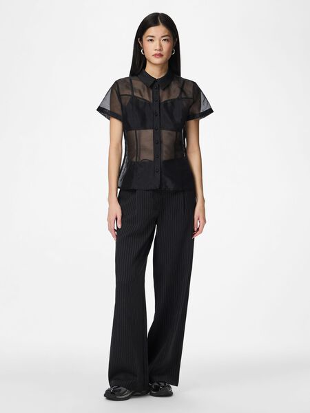 Pieces PCFALKA PINSTRIPED  WIDE-LEG TROUSERS, Black, highres - 17161115_Black_1302334_005.jpg