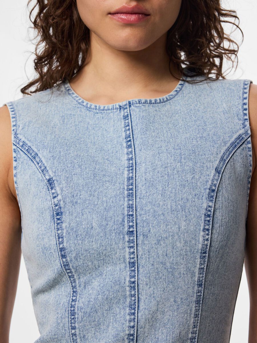 Carousel image - PCFRANNA DENIM MIDI DRESS, Light Blue Denim | 6