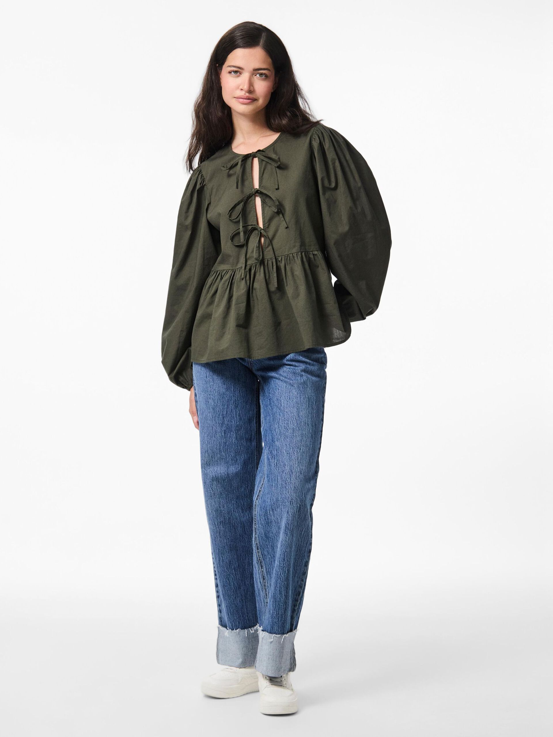 Carousel image - PCJOLLY STRIK SHIRT MET LANGE MOUWEN, Forest Night | 3